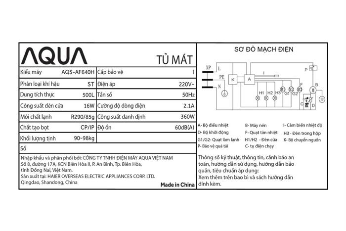 Tủ mát Aqua 500 Lít AQS-AF640H Màu Đen