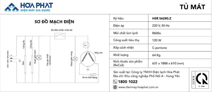 Tủ mát Hòa Phát 280 lít HSR S6280.Z Màu Trắng