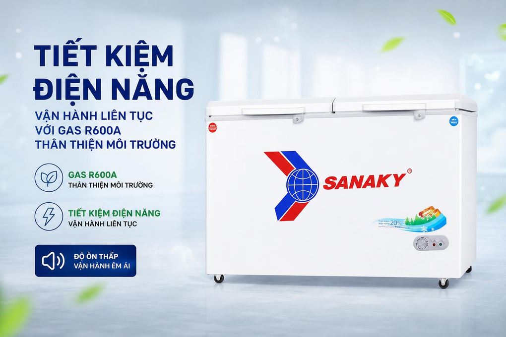 Tủ đông Sanaky 365 lít VH-5699W1 Màu Trắng