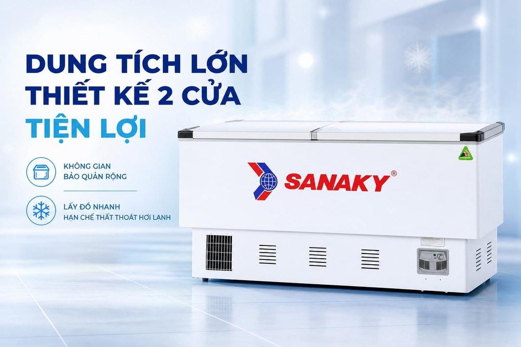 Tủ đông Sanaky 516 lít VH-999K Màu Trắng