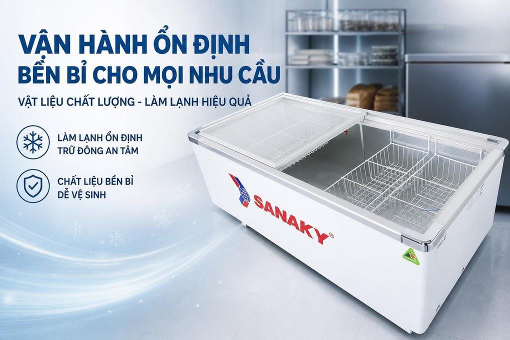 Tủ đông Sanaky 516 lít VH-999K Màu Trắng
