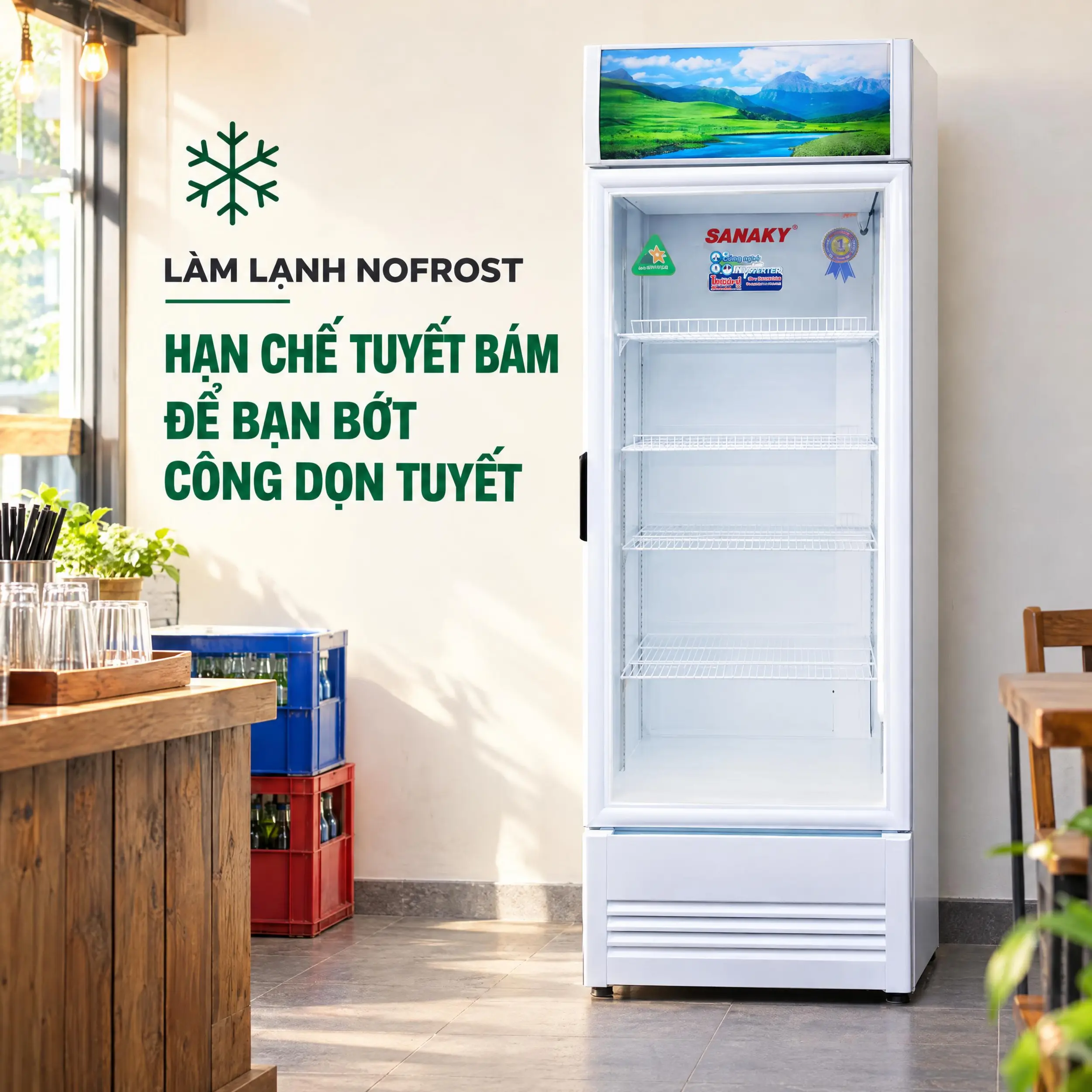 Tủ mát Sanaky Inverter 480 Lít VH-5089K3 Màu Trắng