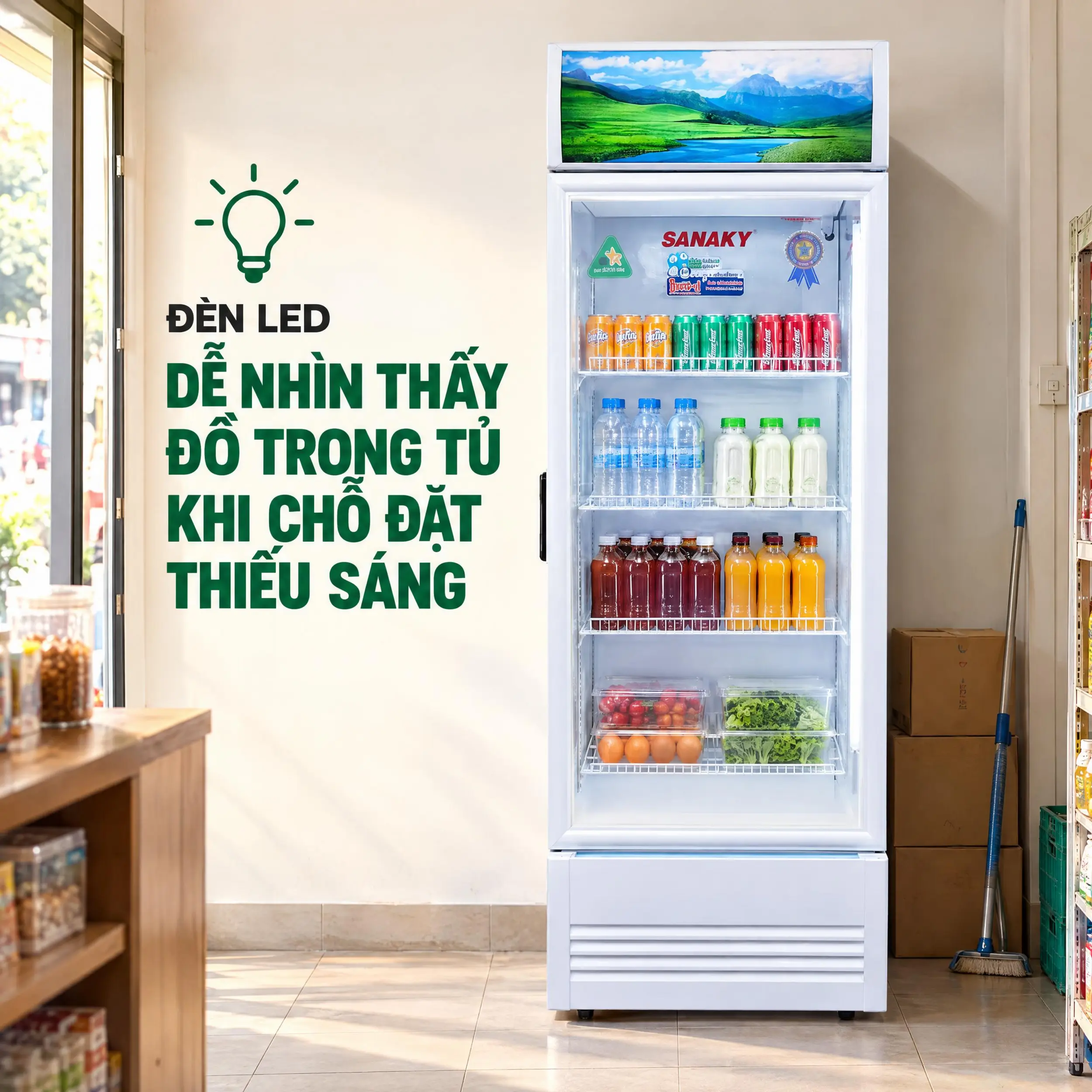 Tủ mát Sanaky Inverter 480 Lít VH-5089K3 Màu Trắng