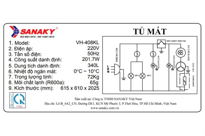 Tủ mát Sanaky Inverter 340 Lít VH-408KL Màu Trắng