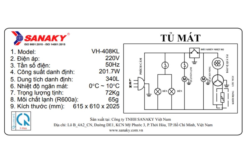 Tủ mát Sanaky 340 Lít VH-408KL Màu Trắng