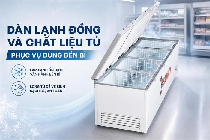 Tủ đông Sanaky Inverter 2000 lít VH-2399HY3 Màu Trắng