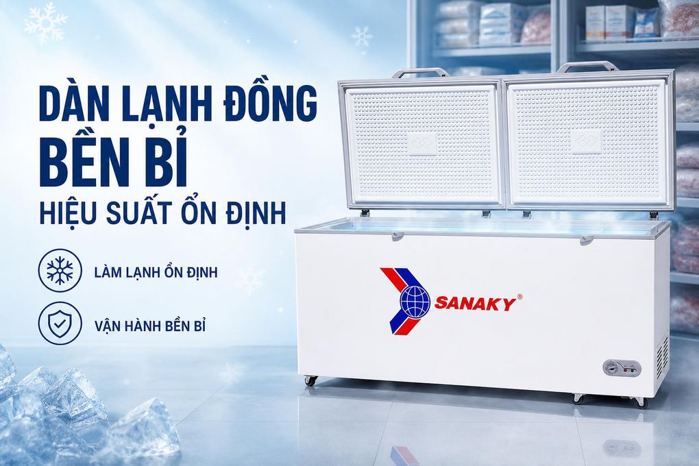 Tủ đông Sanaky 761 lít VH-8699HYK Màu Trắng