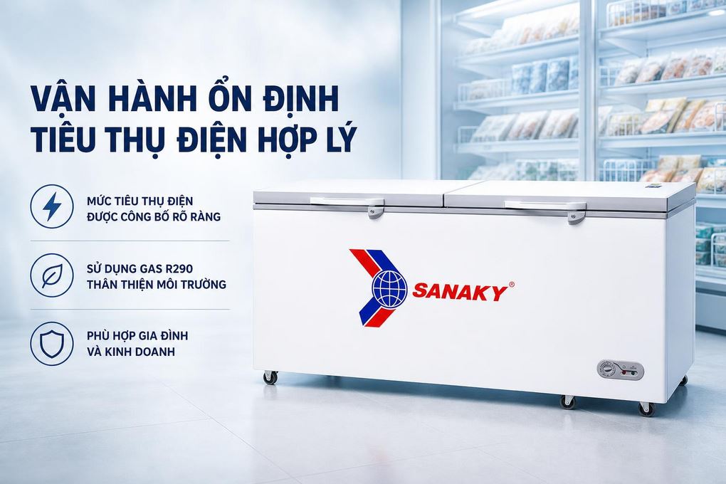 Tủ đông Sanaky 761 lít VH-8699HYK Màu Trắng