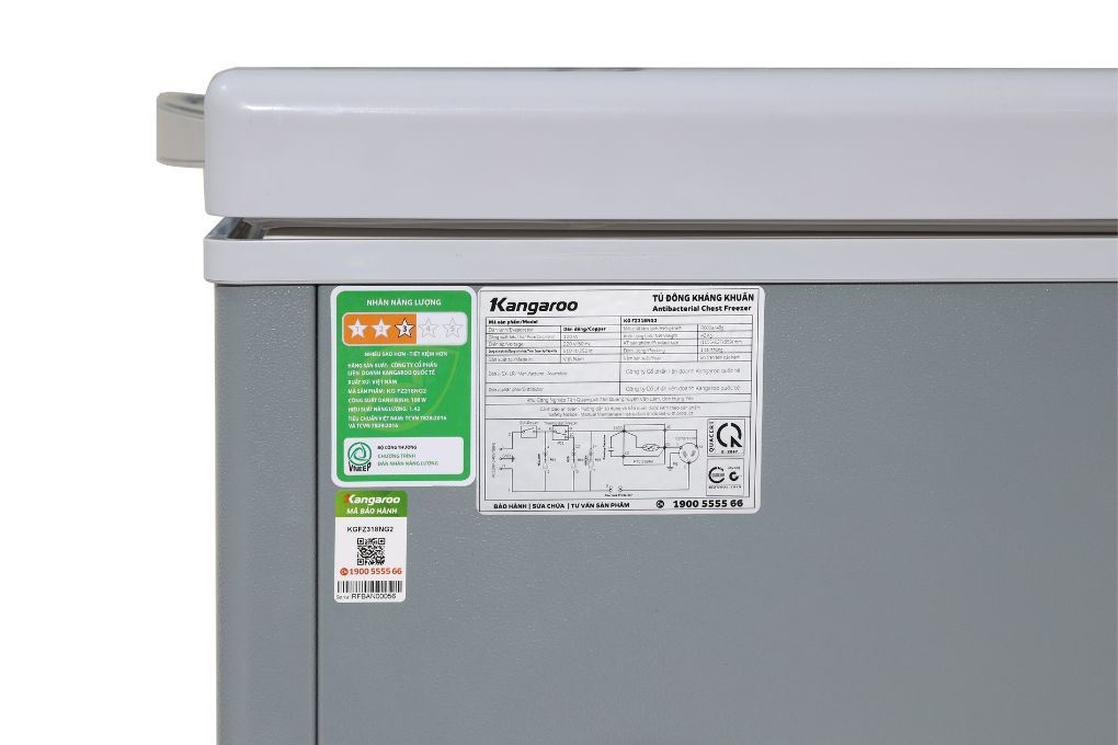 Tủ đông Kangaroo 252 lít KGFZ318NG2 Màu Ghi