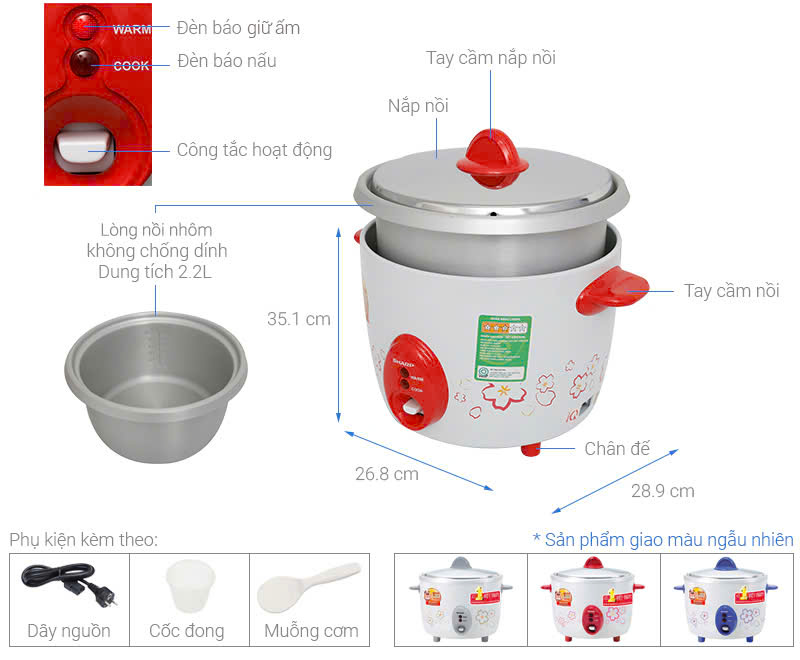 Nồi cơm nắp rời Sharp 2.2 lít KSH-D22V