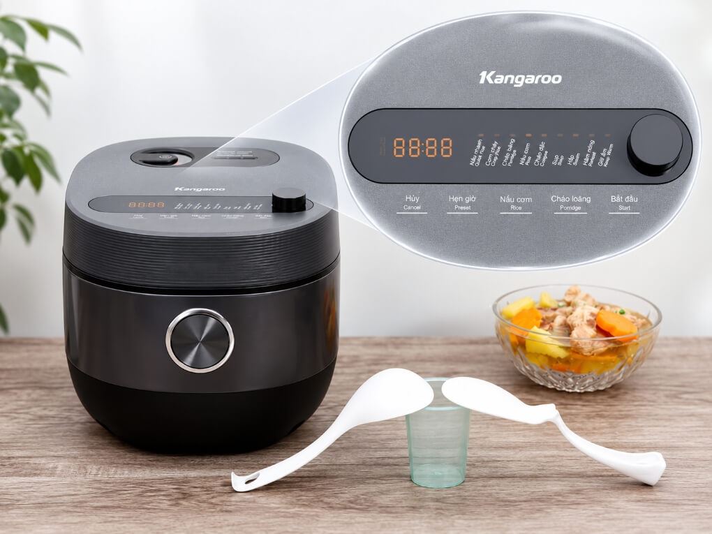 Nồi cơm cao tần Kangaroo 1.8 lít KG18RIH2 Màu Xám đậm