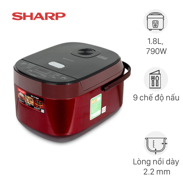 Nồi cơm điện tử Sharp 1.8 lít KS-COM194EV-RD
