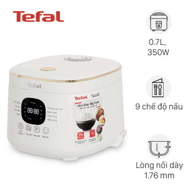 Nồi cơm điện tử Tefal 0.7 lít RK515168