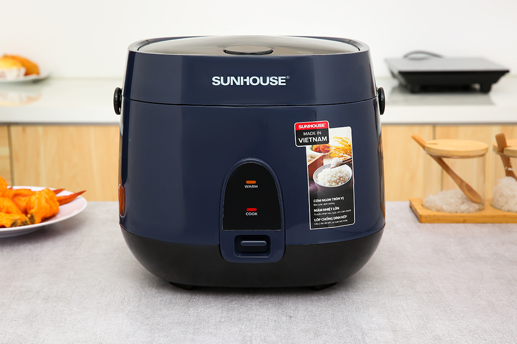 Nồi cơm nắp gài Sunhouse 1.8 lít SHD8611N Màu Xanh Tím Than