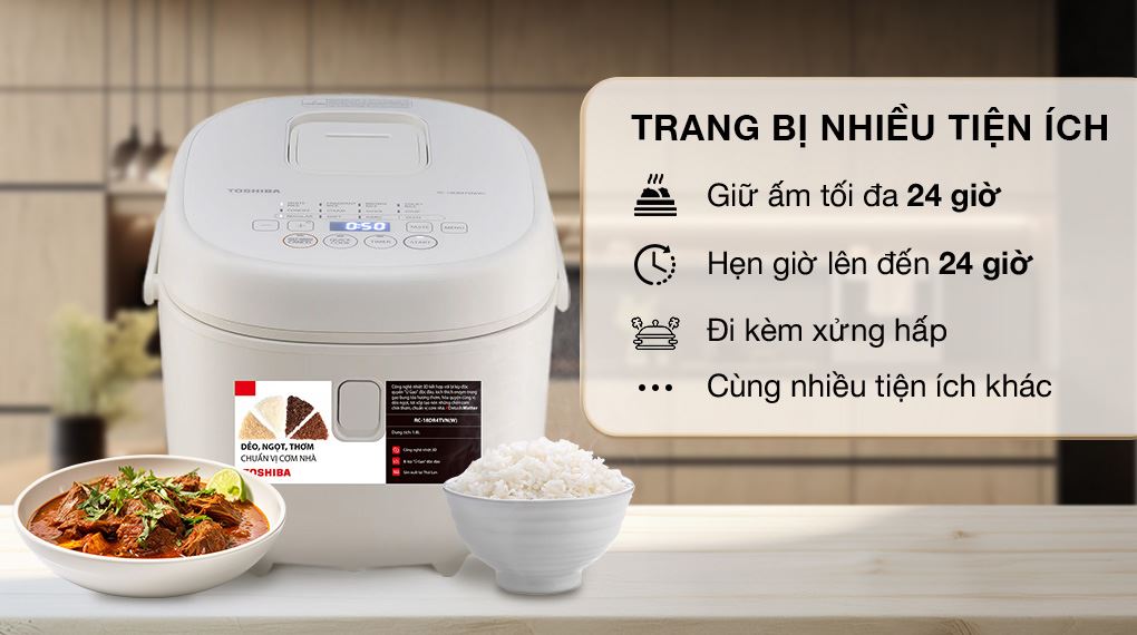 Nồi cơm điện tử Toshiba 1.8 lít RC-18DR4TVN(W) - Tiện ích