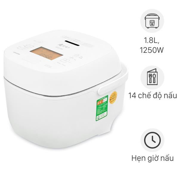 Nồi cơm áp suất cao tần Toshiba 1.8 lít RC-18VXWVN(W)