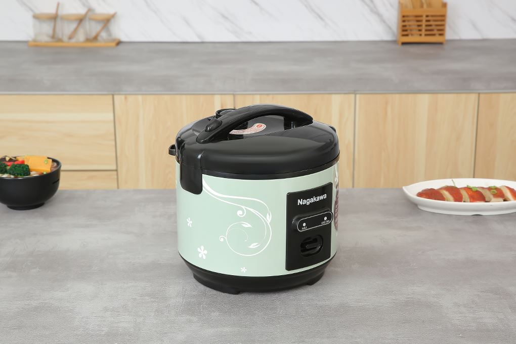 Nồi cơm nắp gài Nagakawa 1.2 lít NRC3812 Màu Xanh lá
