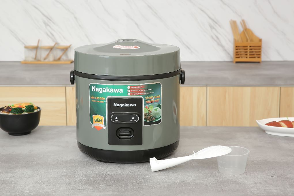 Nồi cơm nắp gài Nagakawa 1.8 lít NRC3836 Màu Xanh đậm