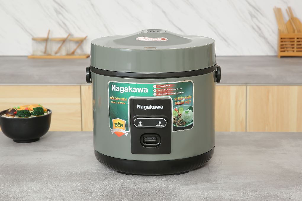 Nồi cơm nắp gài Nagakawa 1.8 lít NRC3836 Màu Xanh đậm