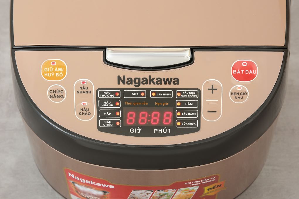 Nồi cơm điện tử Nagakawa 1.8 lít NER5556 Màu Vàng đồng