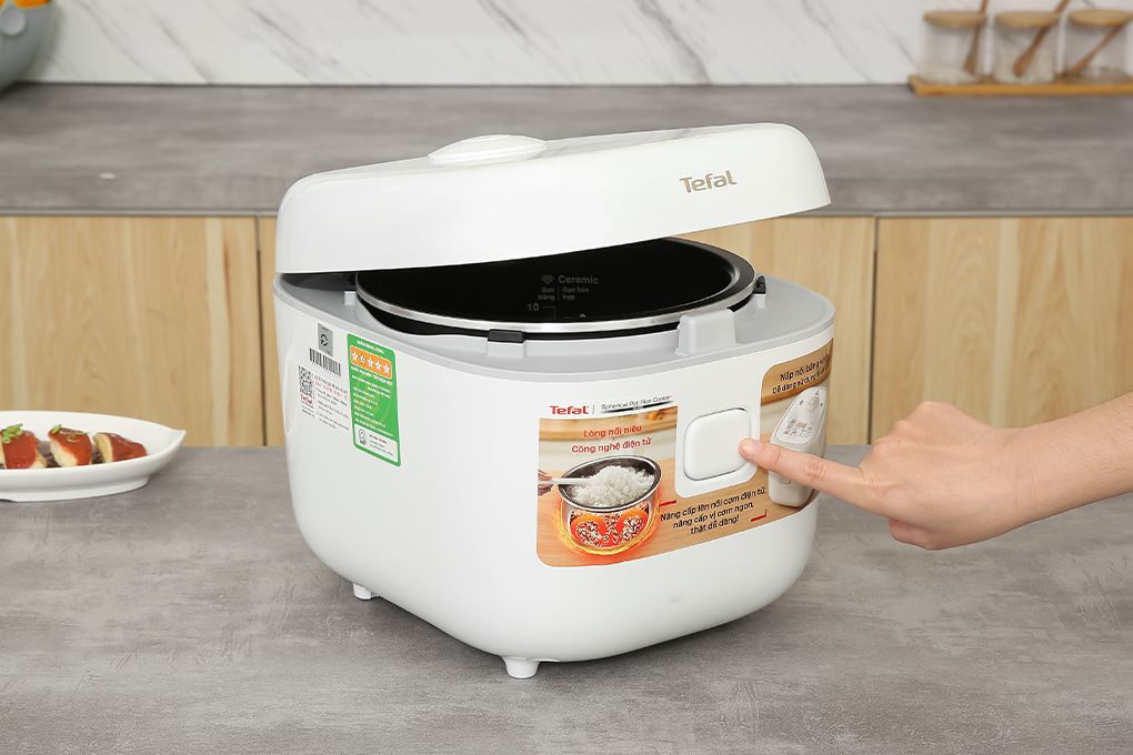 Nồi cơm điện tử Tefal 1.8 lít Delirice RK7711Y0 Màu Trắng
