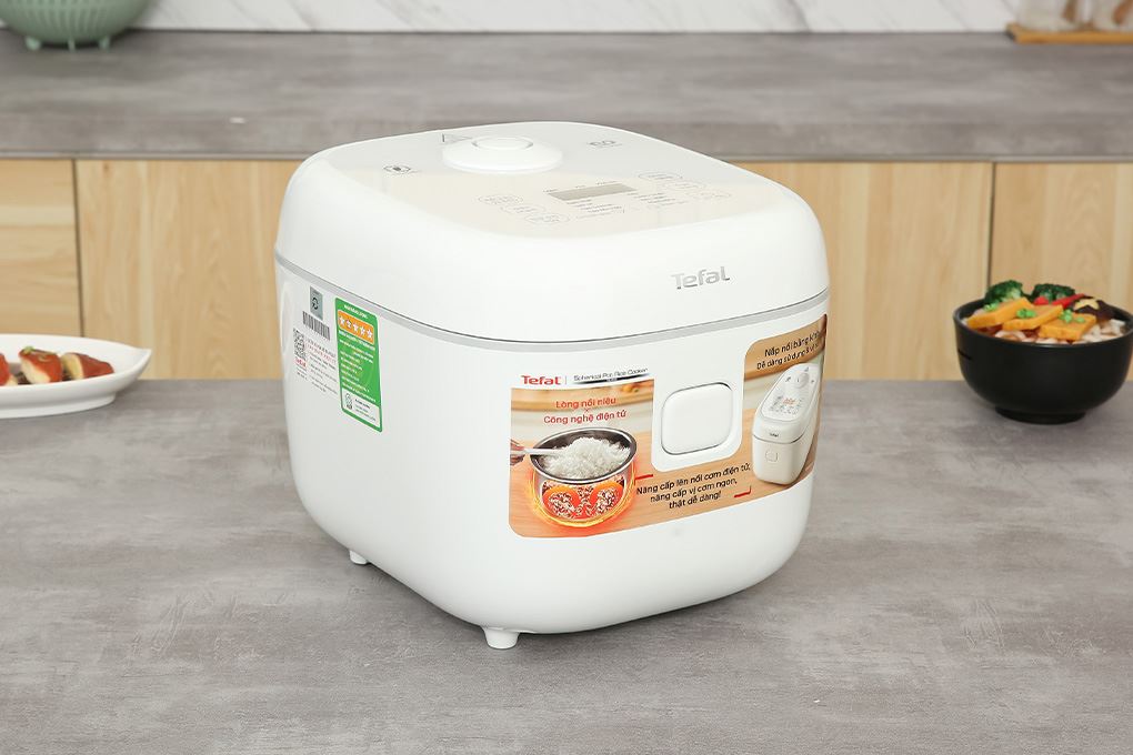 Nồi cơm điện tử Tefal 1.8 lít Delirice RK7711Y0 Màu Trắng