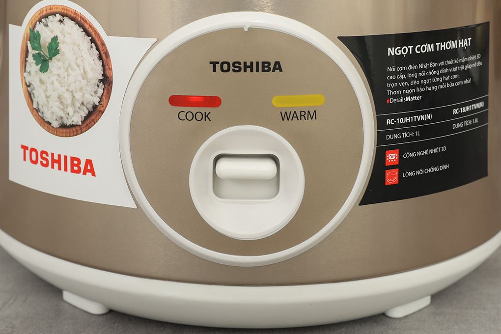 Nồi cơm nắp gài Toshiba 1.8 lít RC-18JH1TVN(N) - Bảng điều khiển