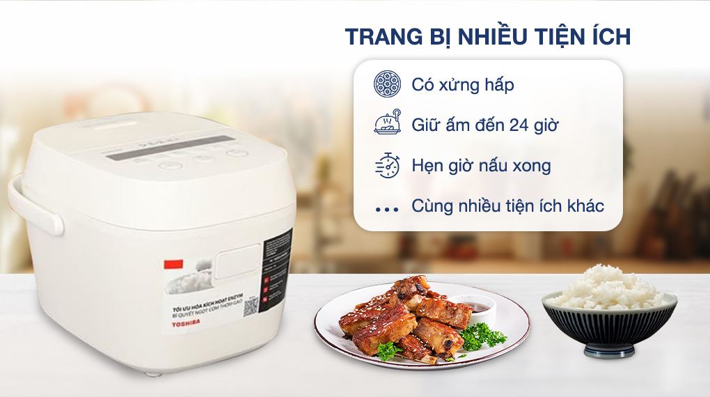 Nồi cơm điện tử Toshiba 1.8 lít RC-18DR5UVN(W) - Tiện ích