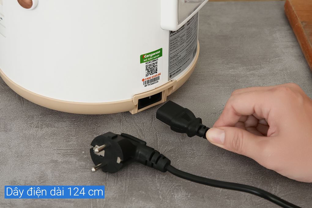Nồi cơm nắp gài Kangaroo 0.8 lít KGRC08M3 Màu Trắng