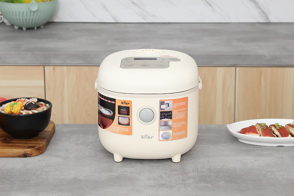 Nồi cơm điện tử Bear 1 lít RC-4H30U Màu Trắng - Kem
