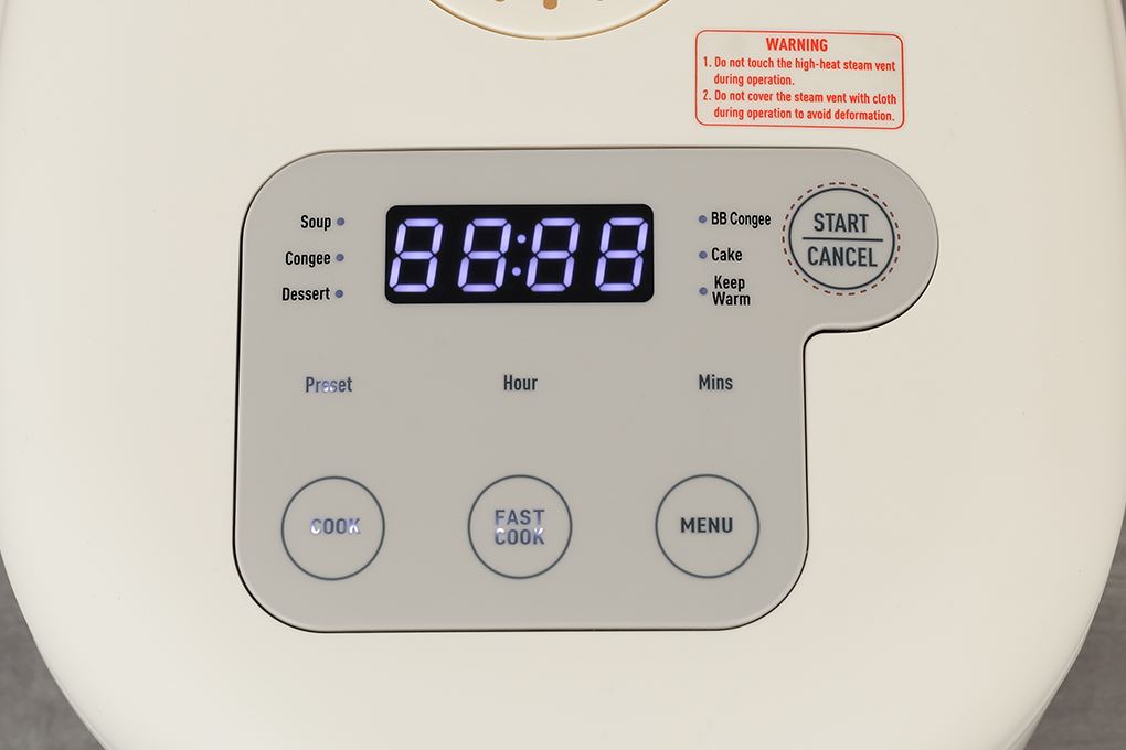 Nồi cơm điện tử Bear 1 lít RC-4H30U Màu Trắng - Kem