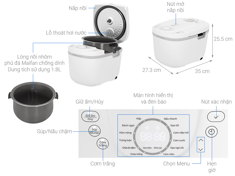 Nồi cơm điện tử Philips 1.8 lít HD4717/30