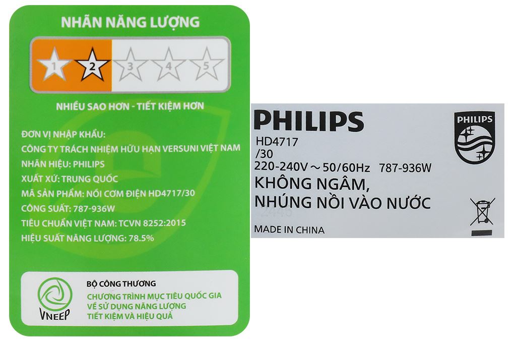 Nồi cơm điện tử Philips 1.8 lít HD4717/30 Màu Trắng