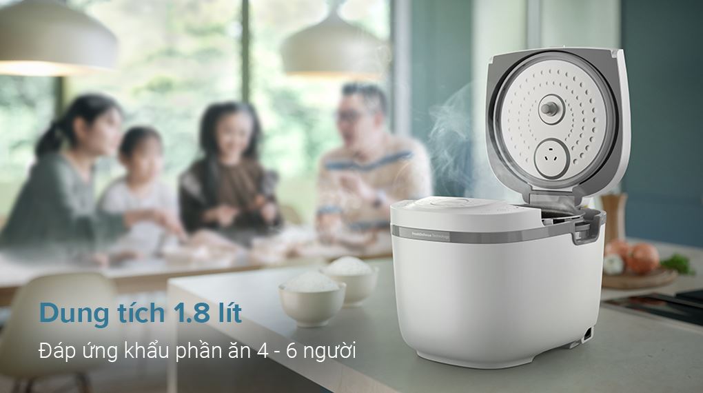 Dung tích - Nồi cơm điện tử Philips 1.8 lít HD4717/30