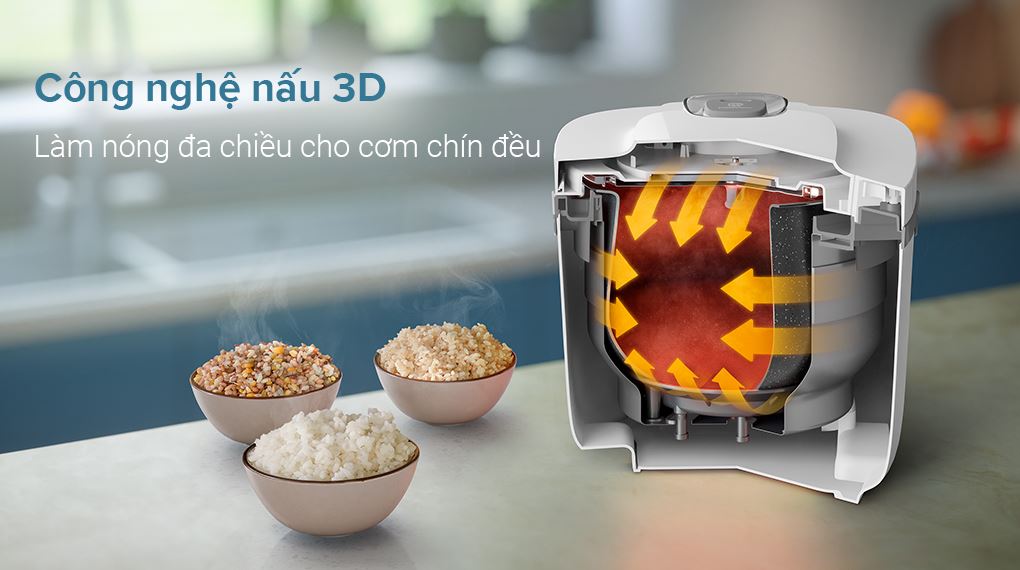 Công nghệ nấu 3D -  Nồi cơm điện tử Philips 1.8 lít HD4717/30