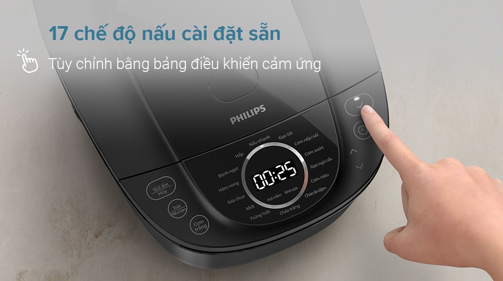 Chế độ nấu, bảng điều khiển - Nồi cơm điện tử Philips 1.8 lít HD4814/31
