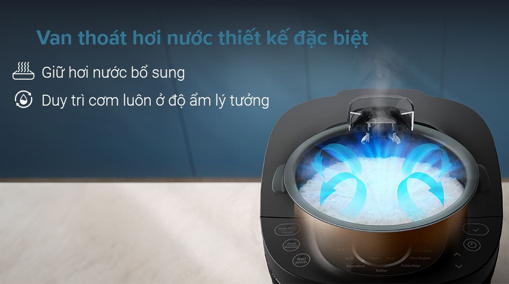 Van thoát hơi nước - Nồi cơm điện tử Philips 1.8 lít HD4814/31