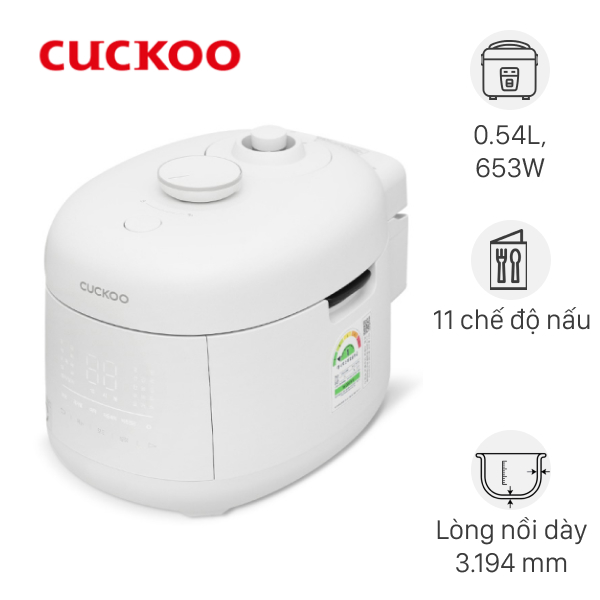 Nồi cơm điện tử áp suất Cuckoo 0.54 lít CRP-T0310FGW