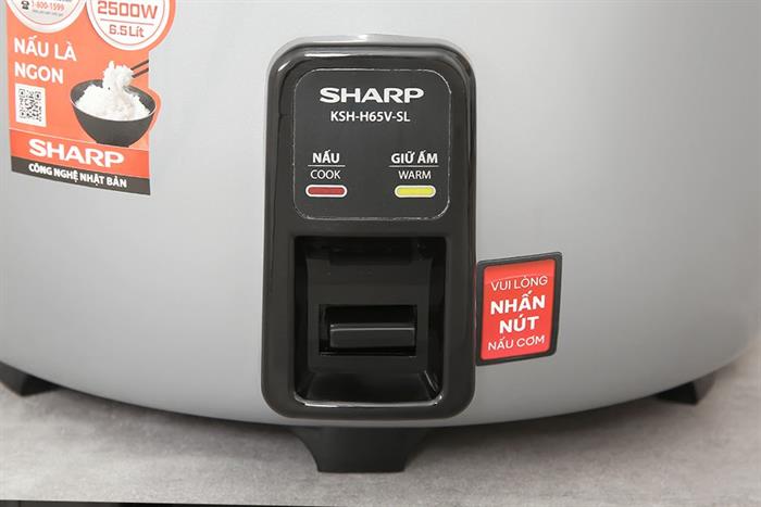 Nồi cơm nắp rời Sharp 6.5 lít KSH-H65V-SL Màu Bạc