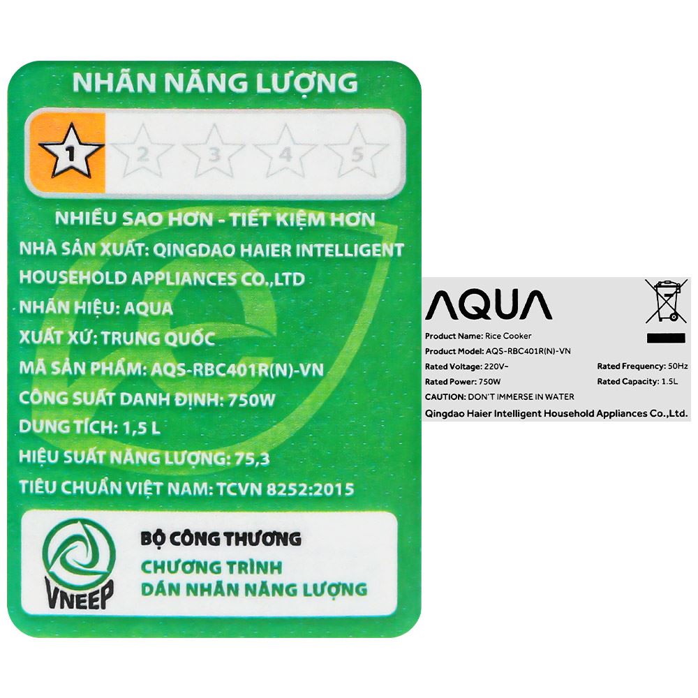 Nồi cơm điện tử AQUA 1.5 lít AQS-RBC401R(N)-VN Màu Vàng đồng