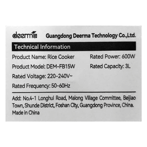 Nồi cơm điện tử Deerma 3 lít DEM-FB15W Màu Trắng
