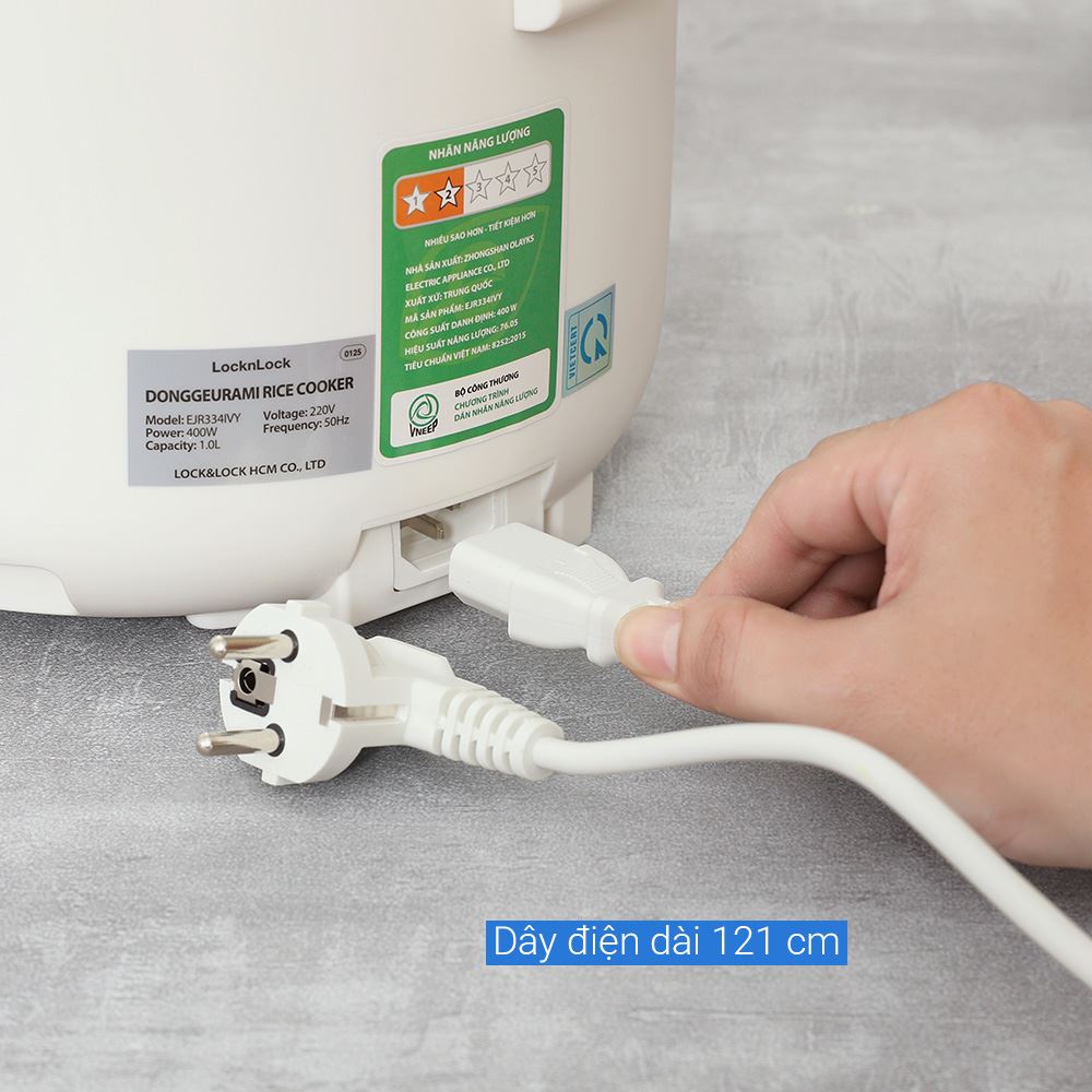 Nồi cơm điện Lock&Lock 1 lít EJR334IVY Màu Kem