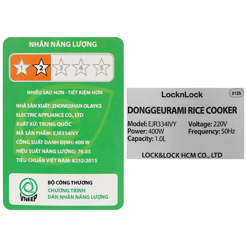 Nồi cơm điện Lock&Lock 1 lít EJR334IVY Màu Kem