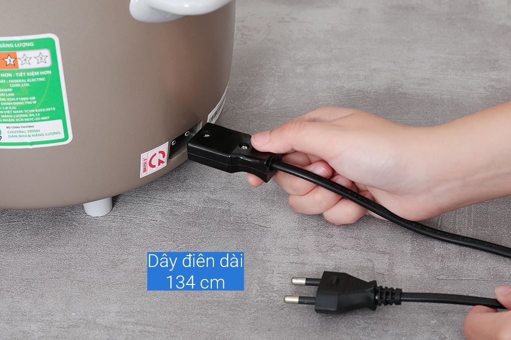Nồi cơm nắp rời Sharp 1.8 lít KSH-F188V-GB Màu Vàng đồng