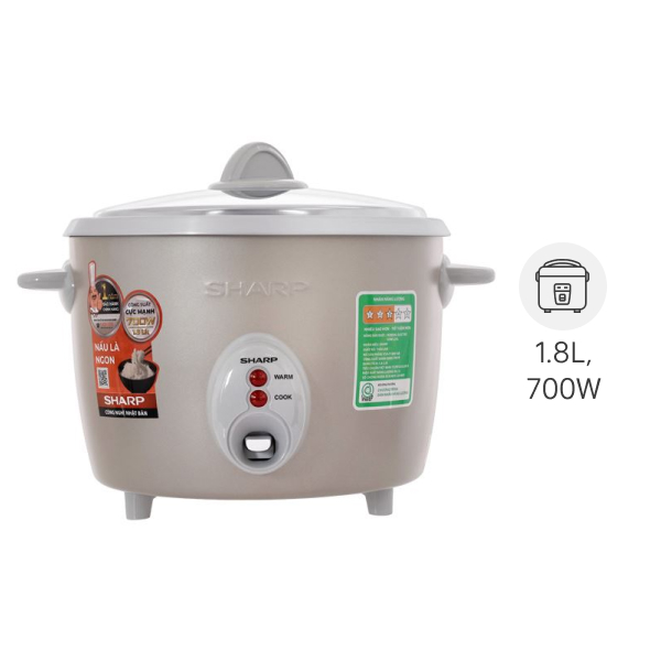 Nồi cơm nắp rời Sharp 1.8 lít KSH-F188V-GB