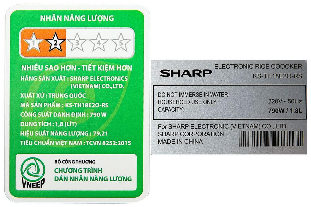 Nồi cơm điện tử Sharp 1.8 lít KS-TH18E2O-RS Màu Vàng Hồng