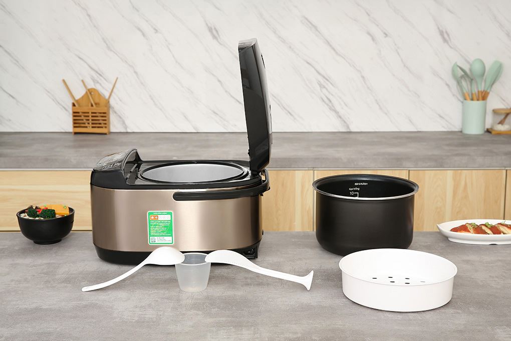 Nồi cơm điện tử Sharp 1.8 lít KS-TH18E2O-RS Màu Vàng Hồng