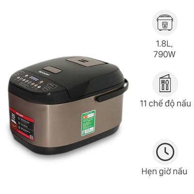 Nồi cơm điện tử Sharp 1.8 lít KS-TH18E2O-RS