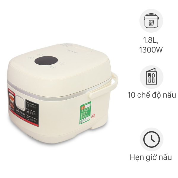 Nồi cơm cao tần Sharp 1.8 lít KS-IH18IX-WH