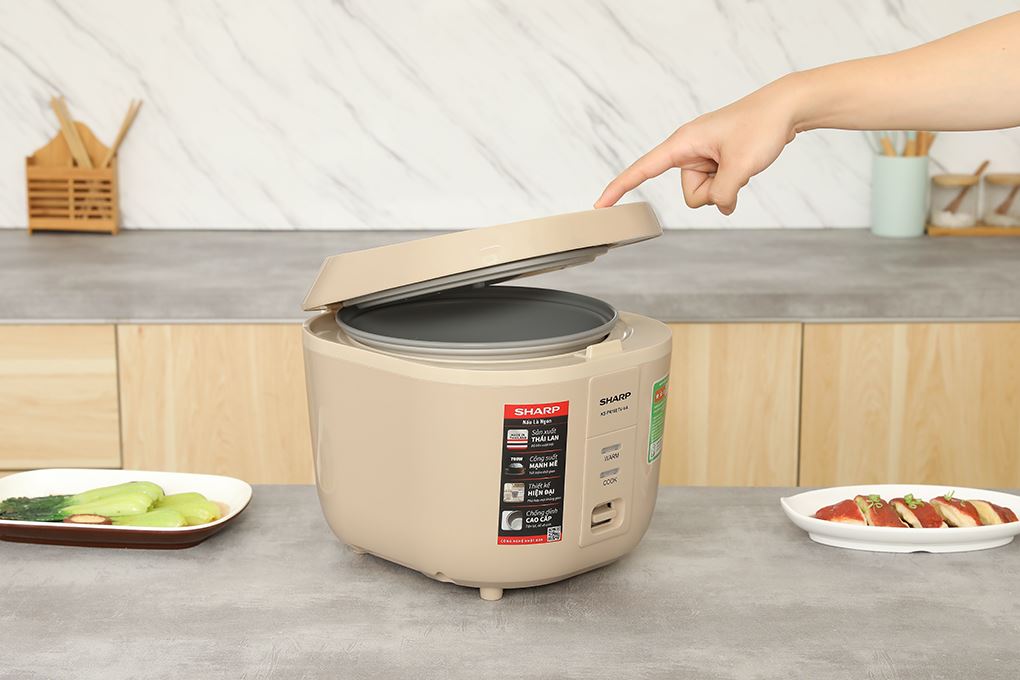 Nồi cơm nắp gài Sharp 1.8 lít KS-PR18ETV-VA Màu Kem
